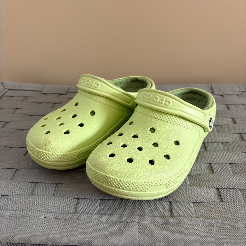 Light Green Fluffy Crocs